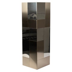 Stainless Steel Pedestal Attributed to Paul Evans