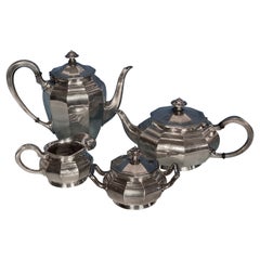 Art Deco Coffee and Tea Set, Silver 835, Germany, 1900-20