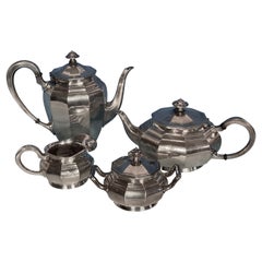 Antique Art Deco Coffee and Tea Set, Silver 835, Germany, 1900-20