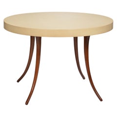 Round Monteverdi-Young Dining table in Mahogany and Patterned Veneer, c1965