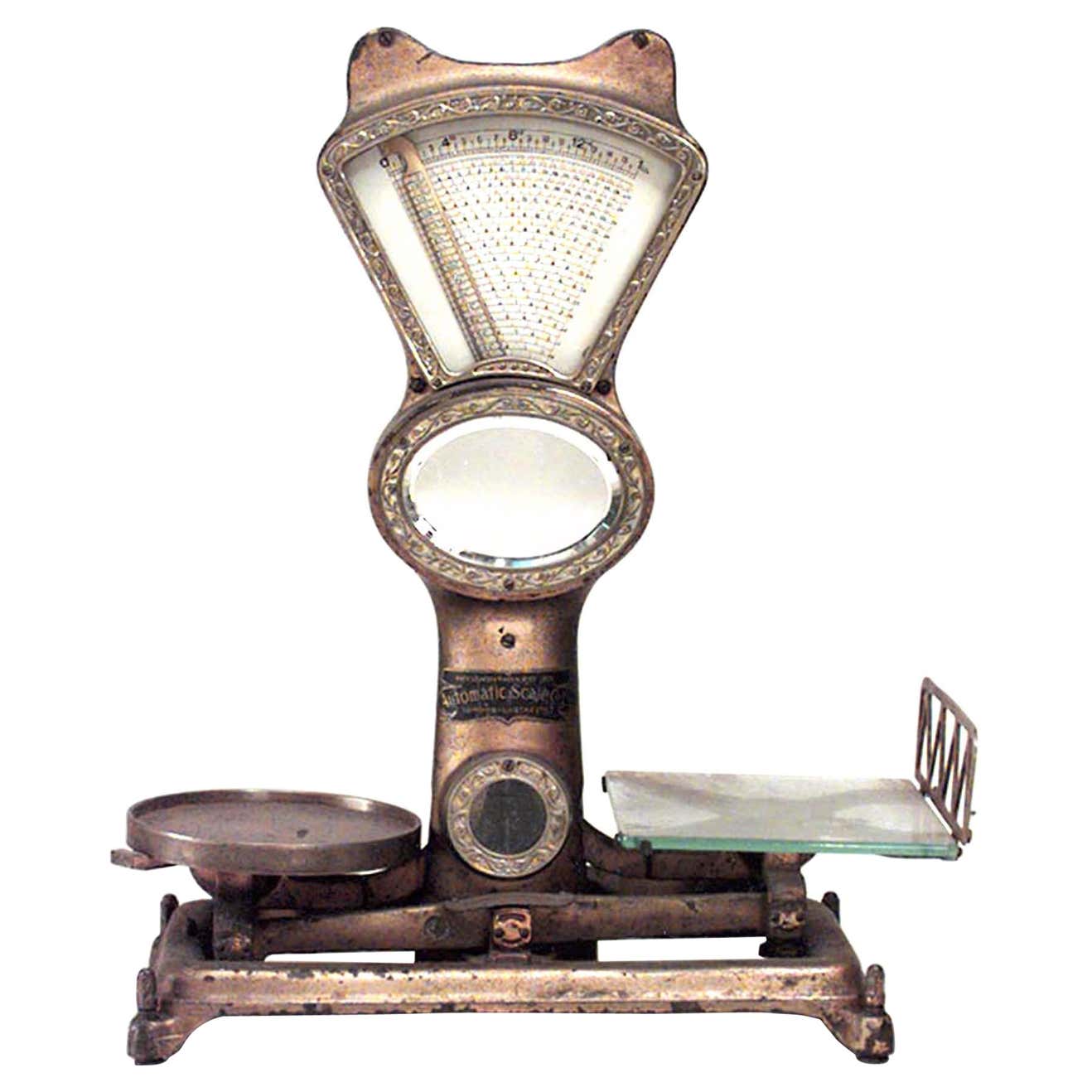 Ancient Merchant Scale 19th Century English Victorian Brass Merchants Scale For Sale at 1stDibs
