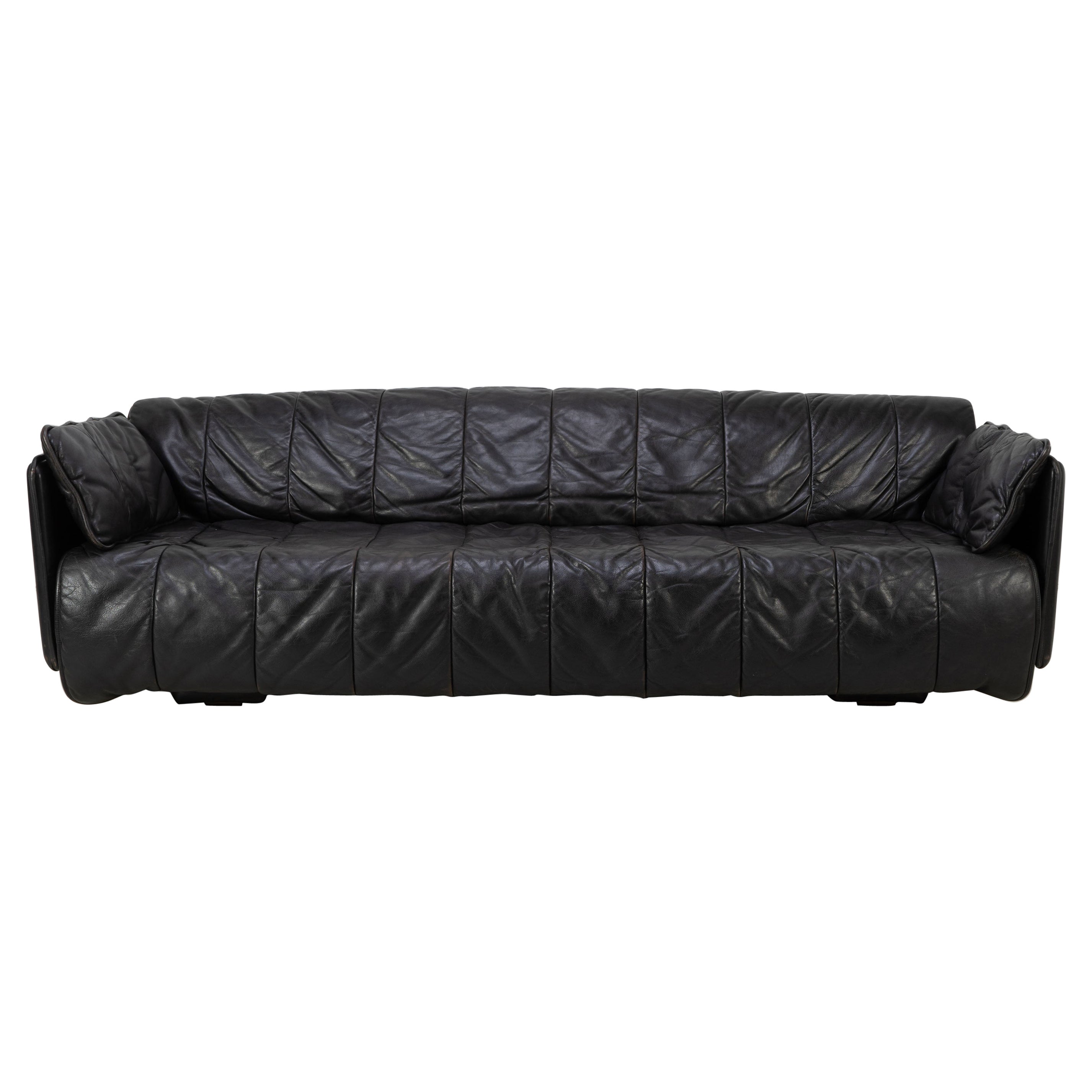 1970s Sofa De Sede DS-69 Switzerland Black Leather Daybed For Sale