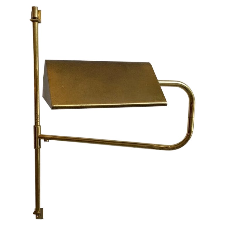 Brass Swing Arm Adjustable Wall Sconce Lamp in the Manner of Florian Schulz