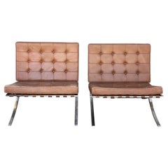 Pair of Mid-Century Barcelona Lounge Chairs by Mies van der Rohe