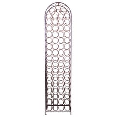 Arthur Umanoff Mid-Century Modern Wrought Iron Arched 71-Bottle Wine Rack, 1950s