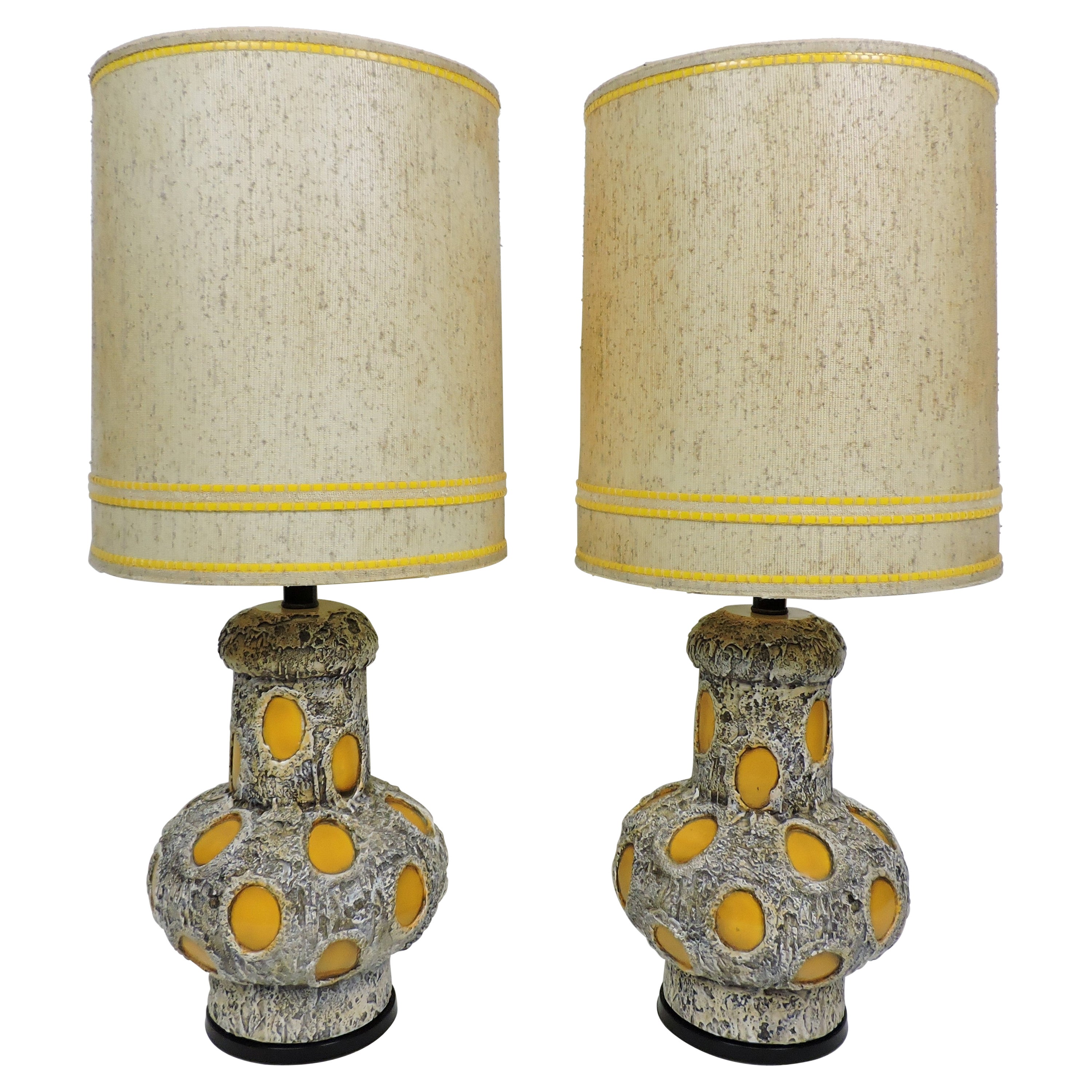 Pair of Monumental Size Mid-Century Modern Pieri Tullio Table Lamps For Sale