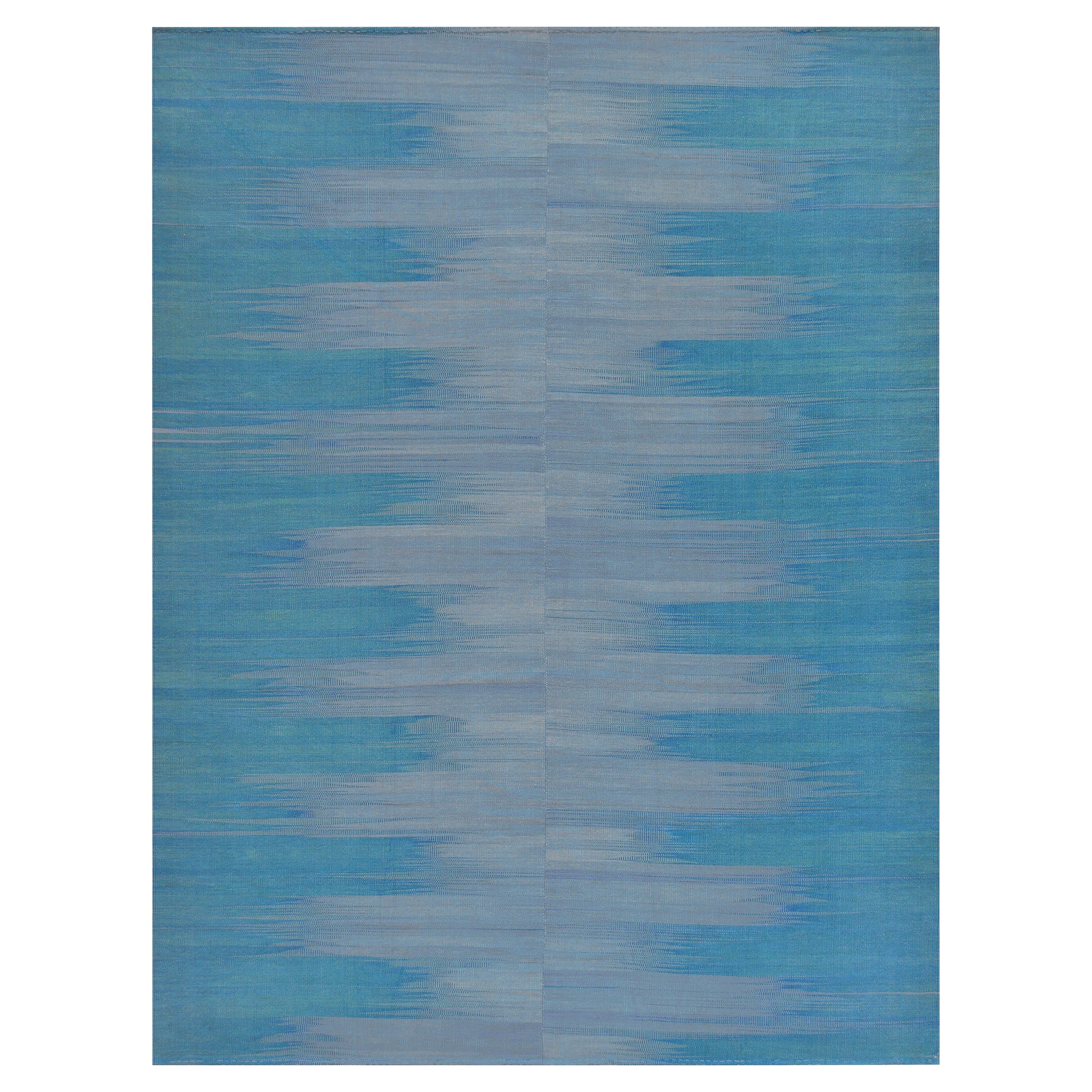 Contemporary Vegetable-Dyed Wool Abstract Flatweave For Sale