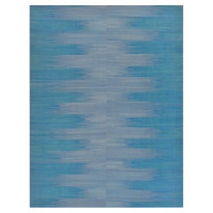 Contemporary Vegetable-Dyed Wool Abstract Flatweave