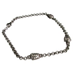 Kieselstein Cord, collier de tortue en argent sterling et cordon