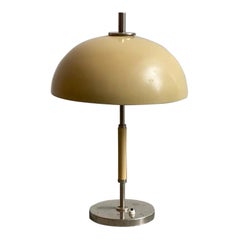 Mid Century Pale Yellow Dome Table Lamp