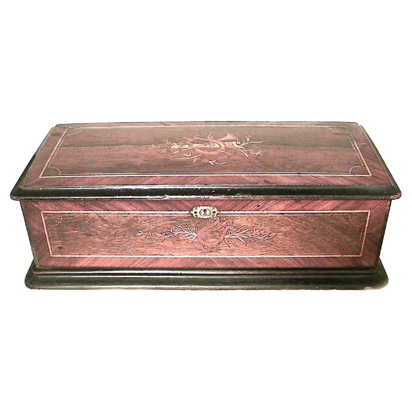 Englische viktorianische Spieldose mit Intarsien