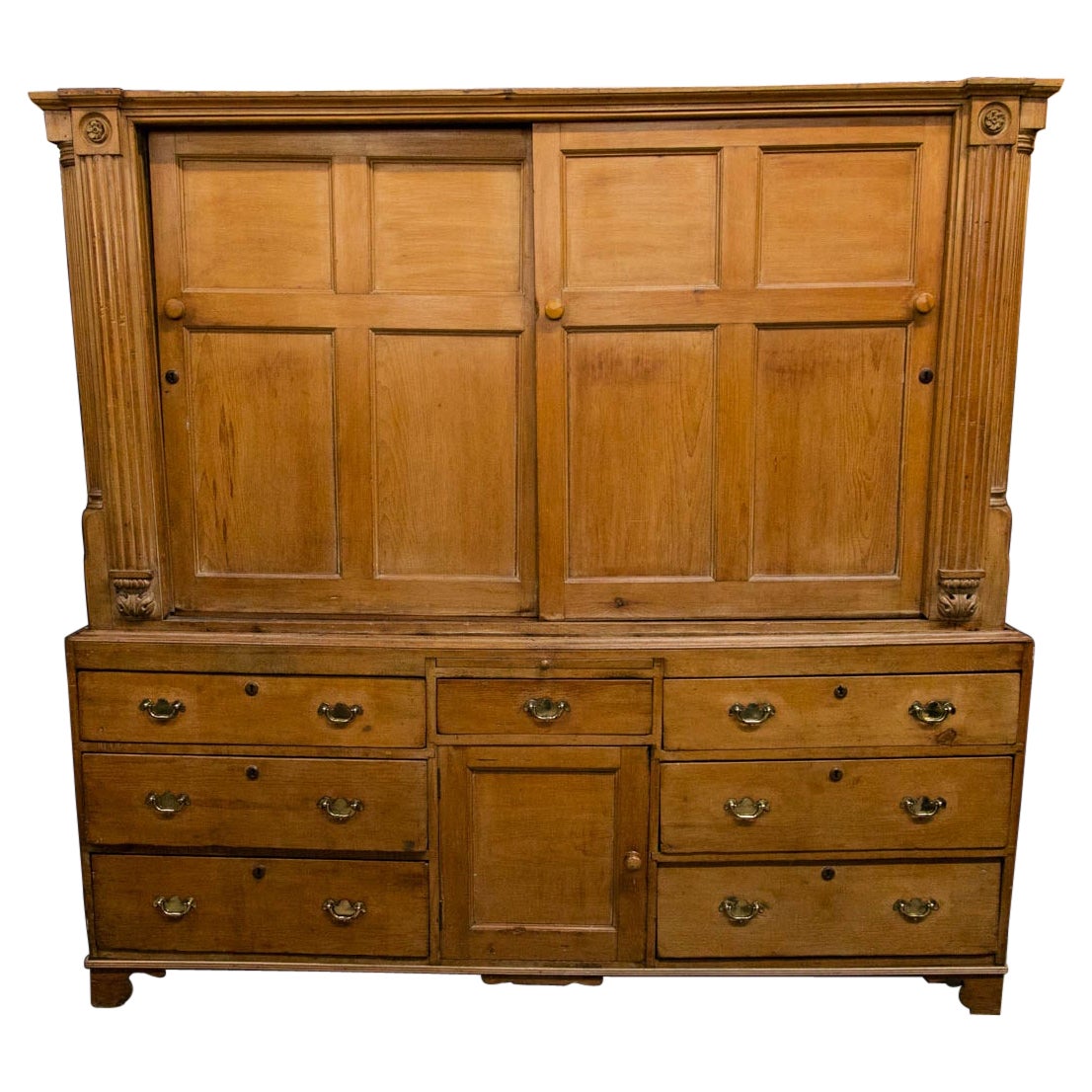 Antique Irish Pine Folk Art or Cupboard at 1stDibs