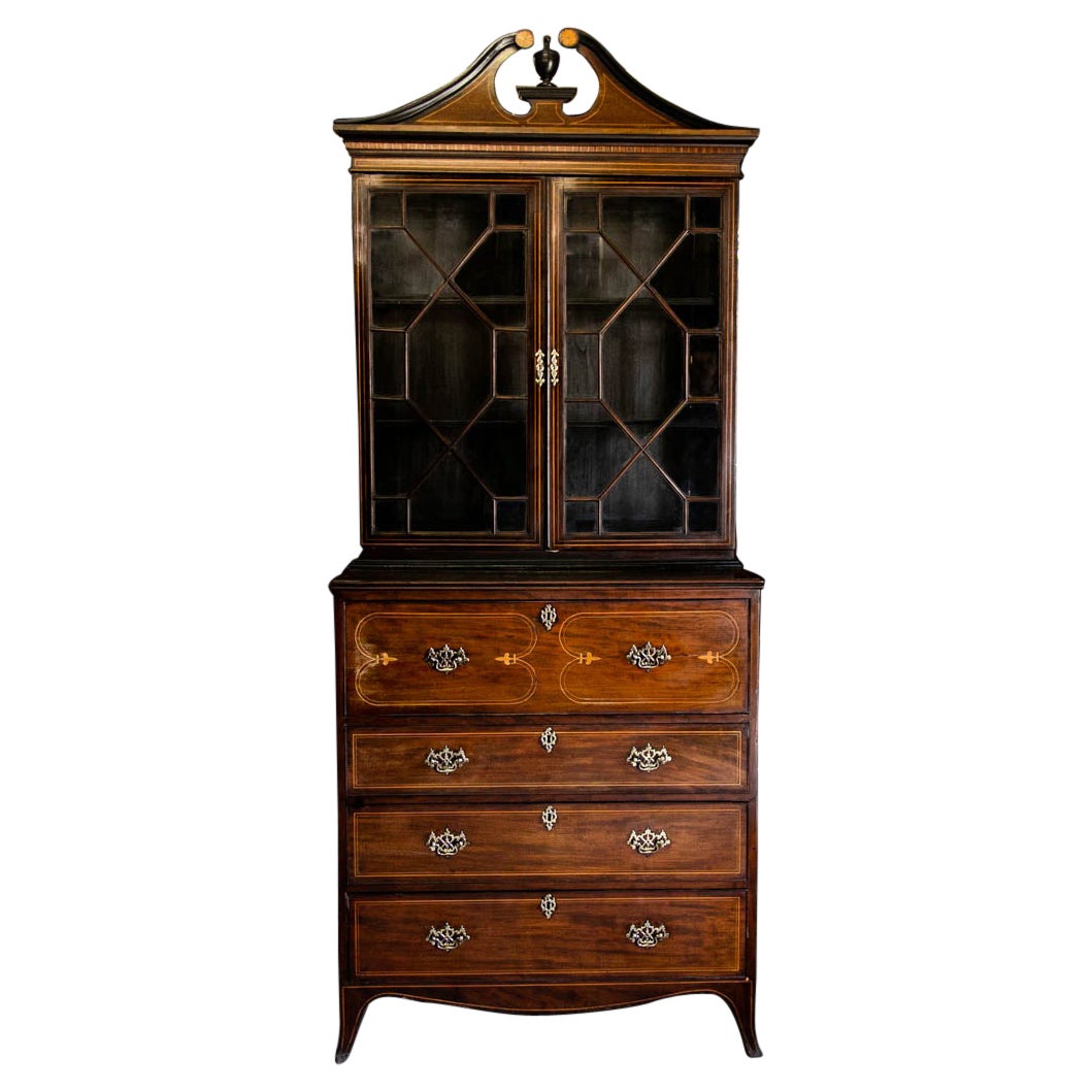 English Inlaid Secretaire For Sale