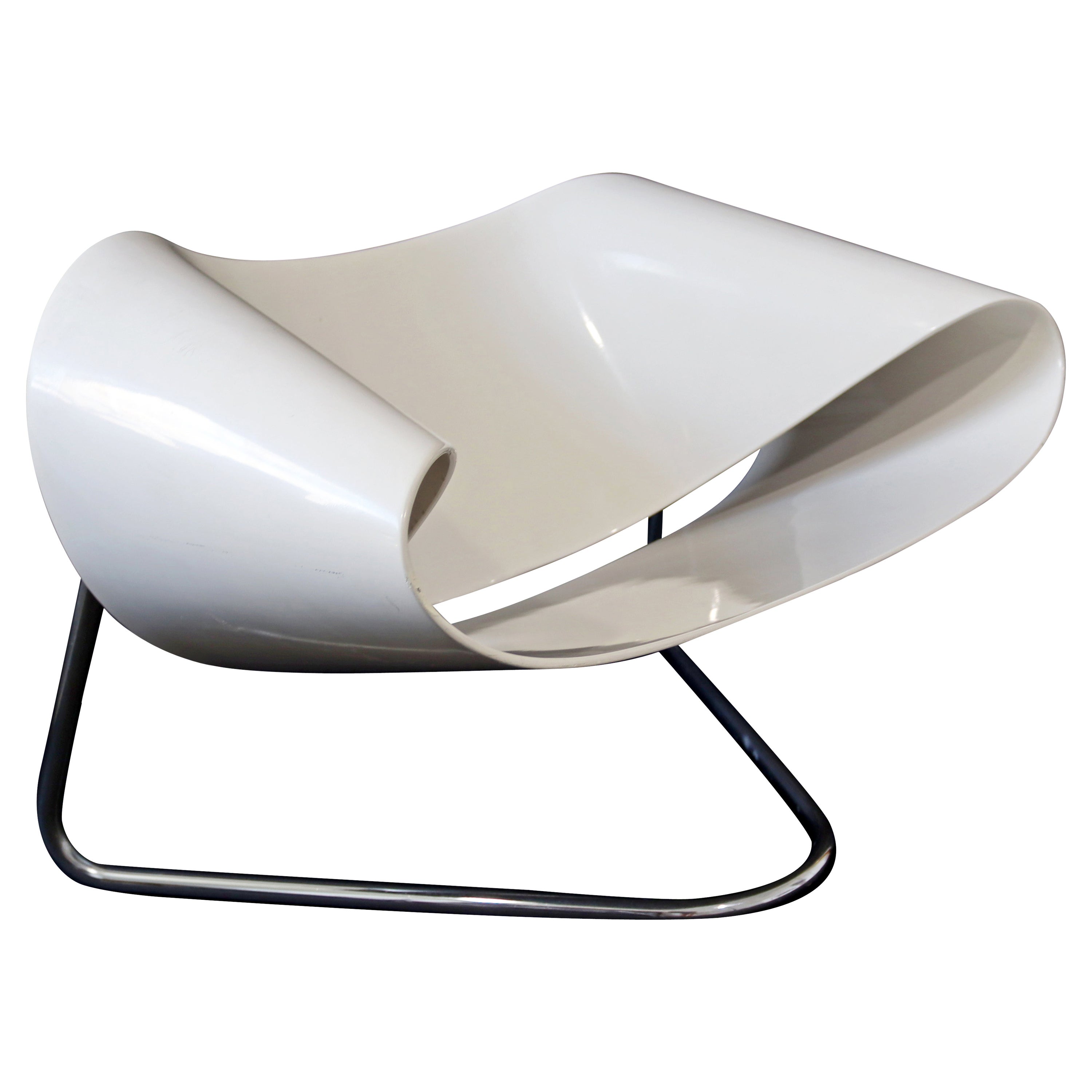 Mid-Century Modern CL9 Fiberglass Ribbon Chair by Franca Stagi Bernini Italy 60s