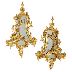 Fine Pair of Late 18th Century Chinese Chippendale Carved and Gilt Mirrors