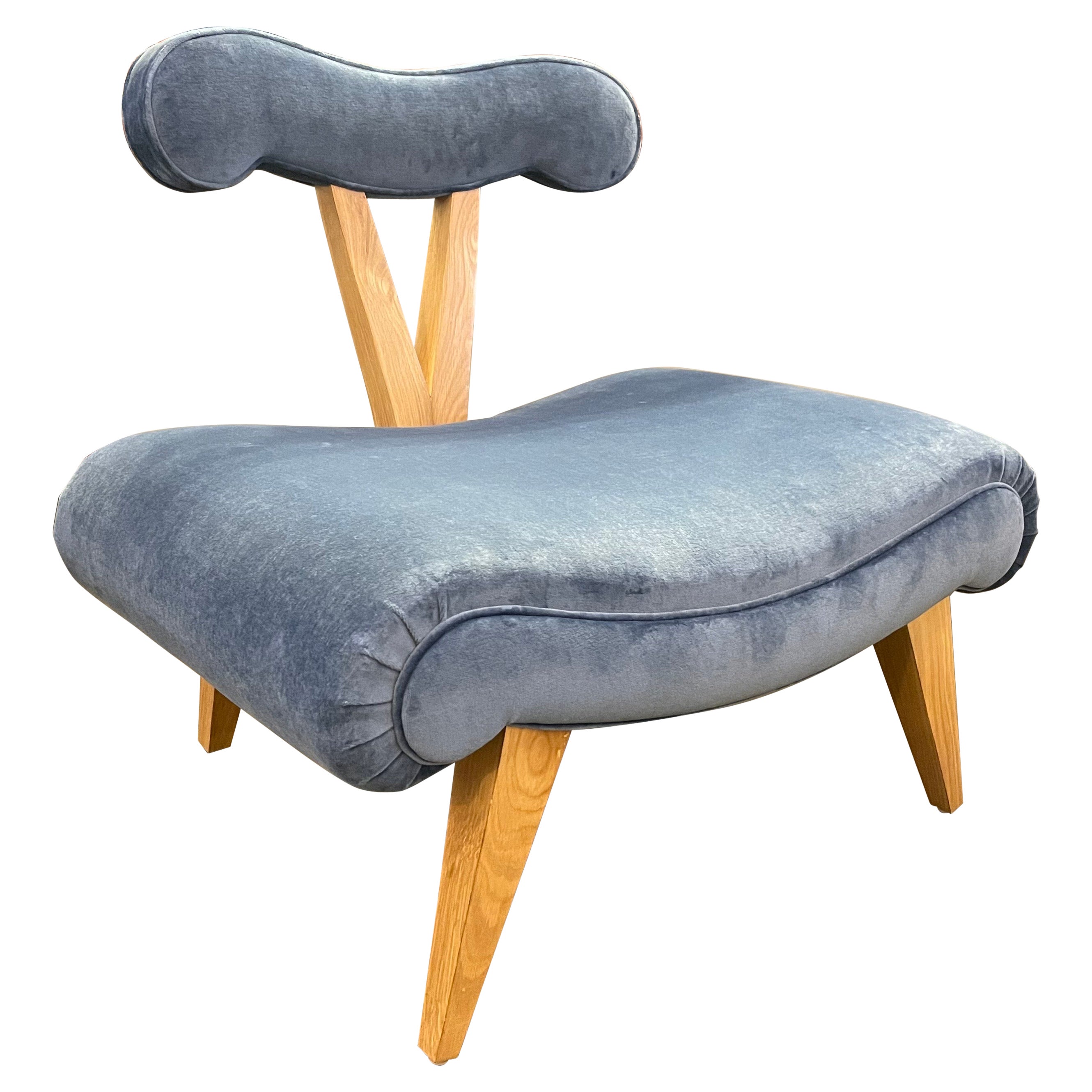 Grosfeld House Slipper Chair "Perwinkle Blue" For Sale