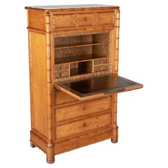 19th Century French Faux Bamboo Secretaire