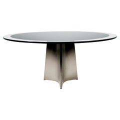 Luigi Saccardo for Armet Pedestal Round Dining Table, 1970, Italy