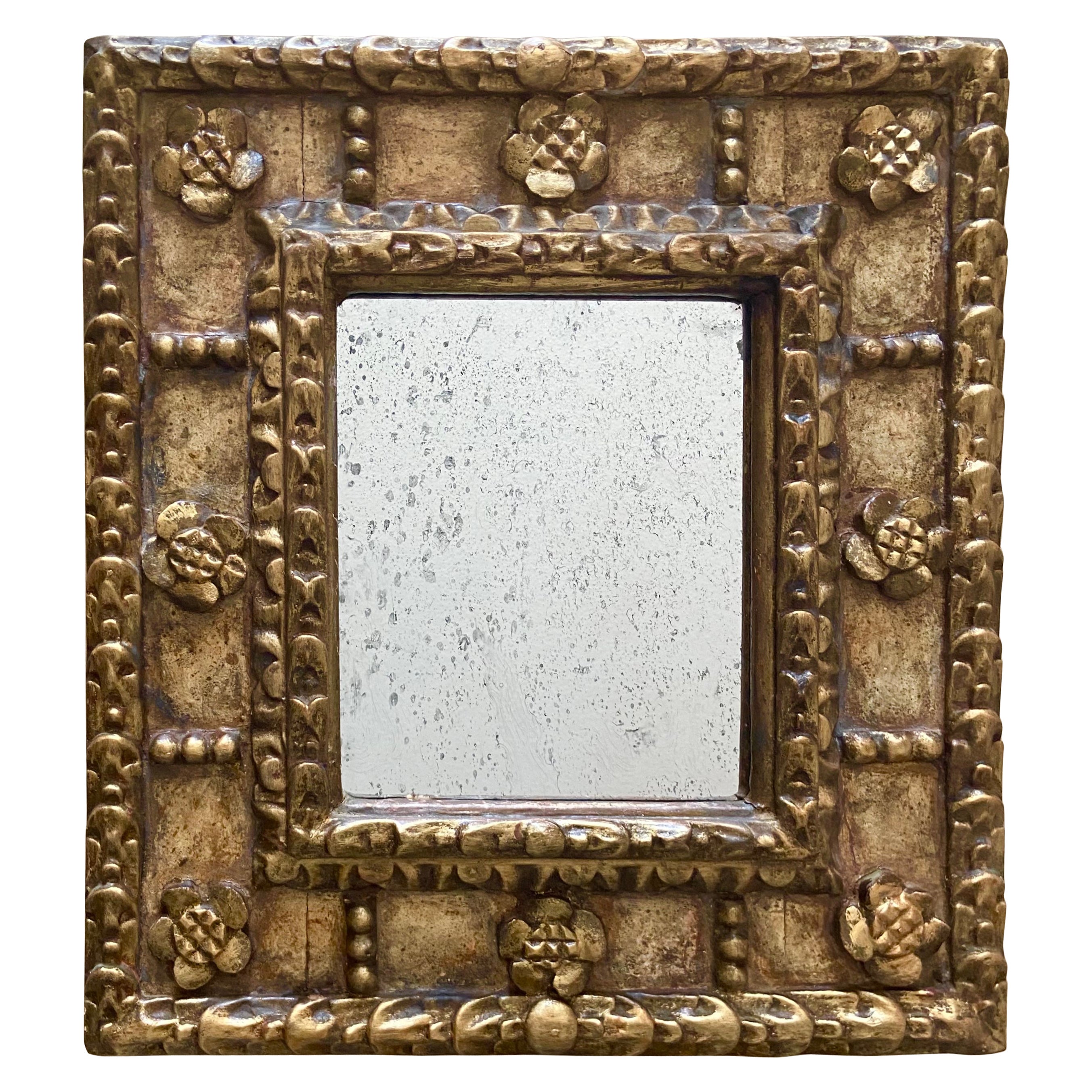 Spanish Colonial Style Gilt Wood Wall Mirror