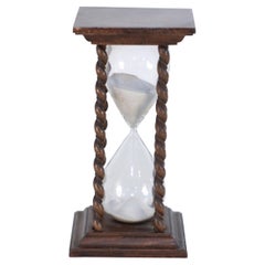 American Victorian Wooden Turned Column Hourglass