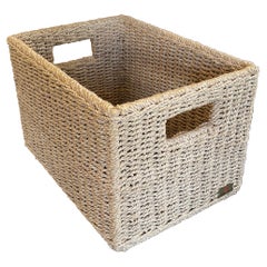 Vintage Hand Woven Rope Basket / Magazine Holder by Gunther Lambert