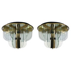Pair of Mount Ceiling Lights Attributed to Lightolier