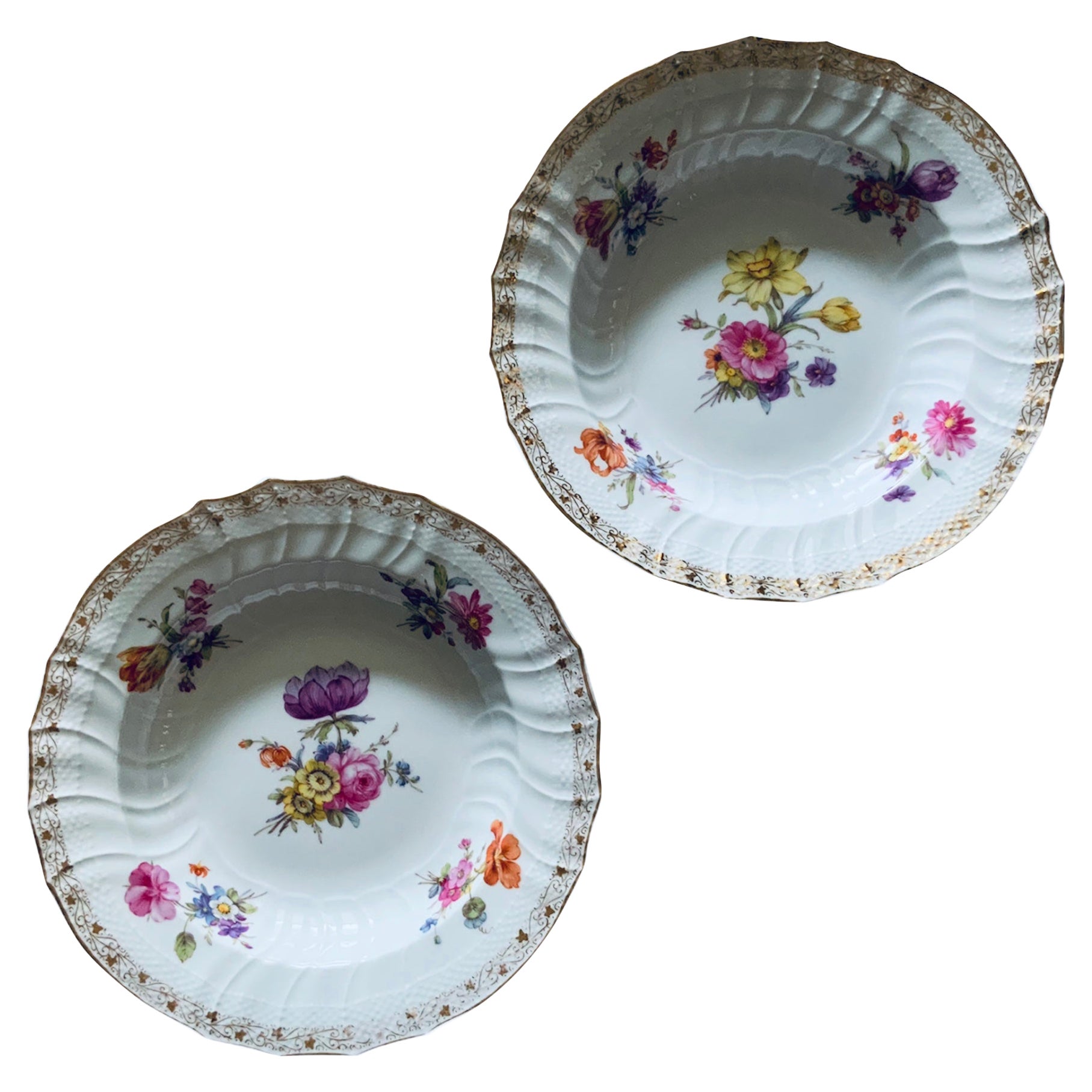 KPM Porcelain Set Of Two Large Bowl Plates