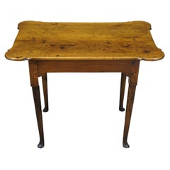 Antique 18th Century Maple Porringer Top Side Tea Table Queen Anne