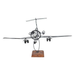 Mid-Century American Airlines Wire Plane Sculpture