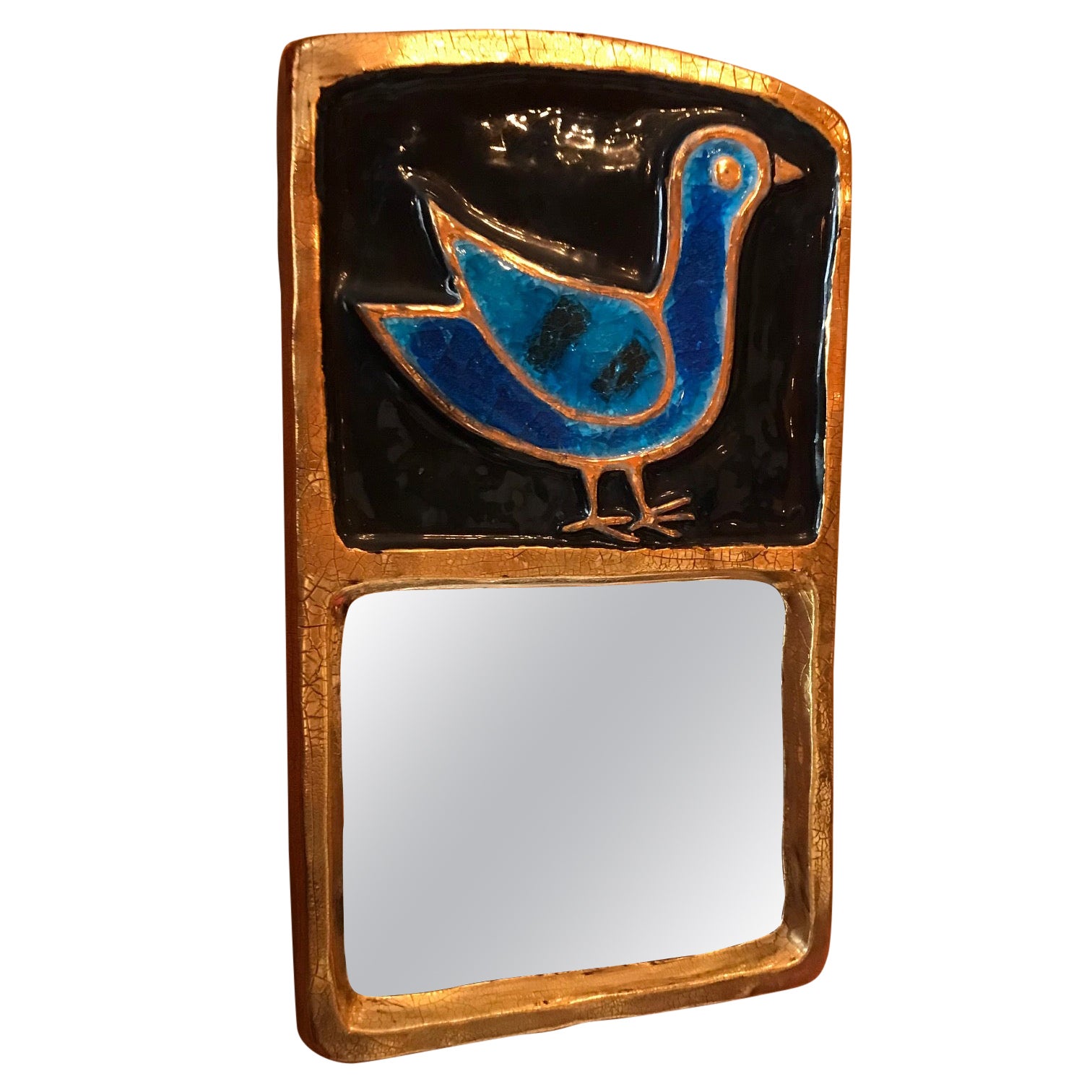 Ceramic Mirror by Mithé Espelt, France, 1970s