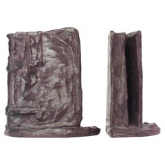 Paar amerikanische viktorianische Bronze-Buchstützen aus Bronze