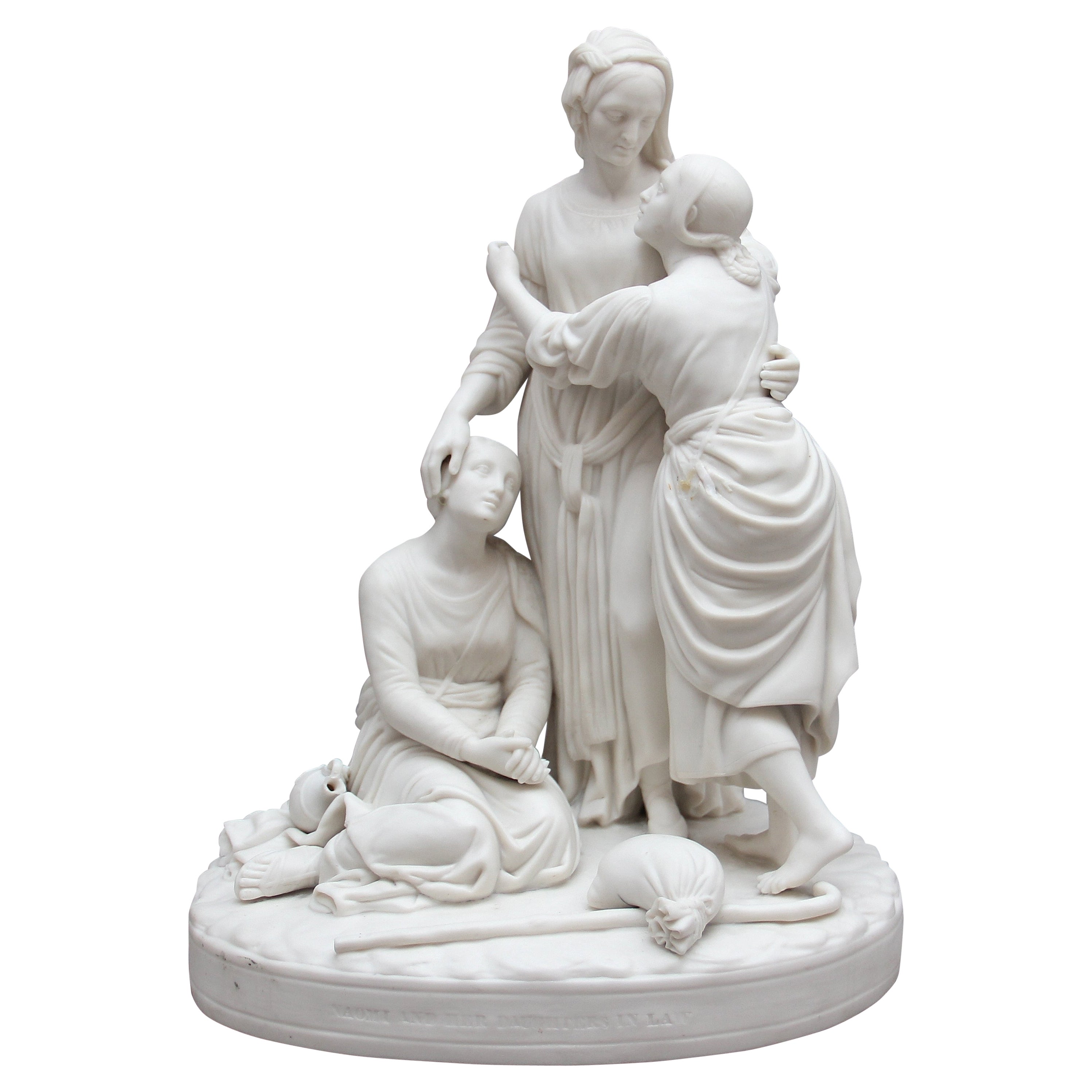 19th Century Parian Figure Group of Naomi and Her Daughters in Law