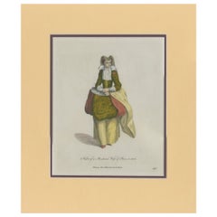 Antique Print of Merchant's Wife in Paris by Jefferys '1772'