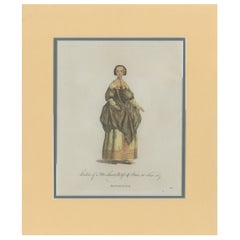 Antique Print of a Merchant's Wife in Paris by Jefferys '1757'