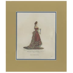Antique Print of a Lady in France by Jefferys '1772'