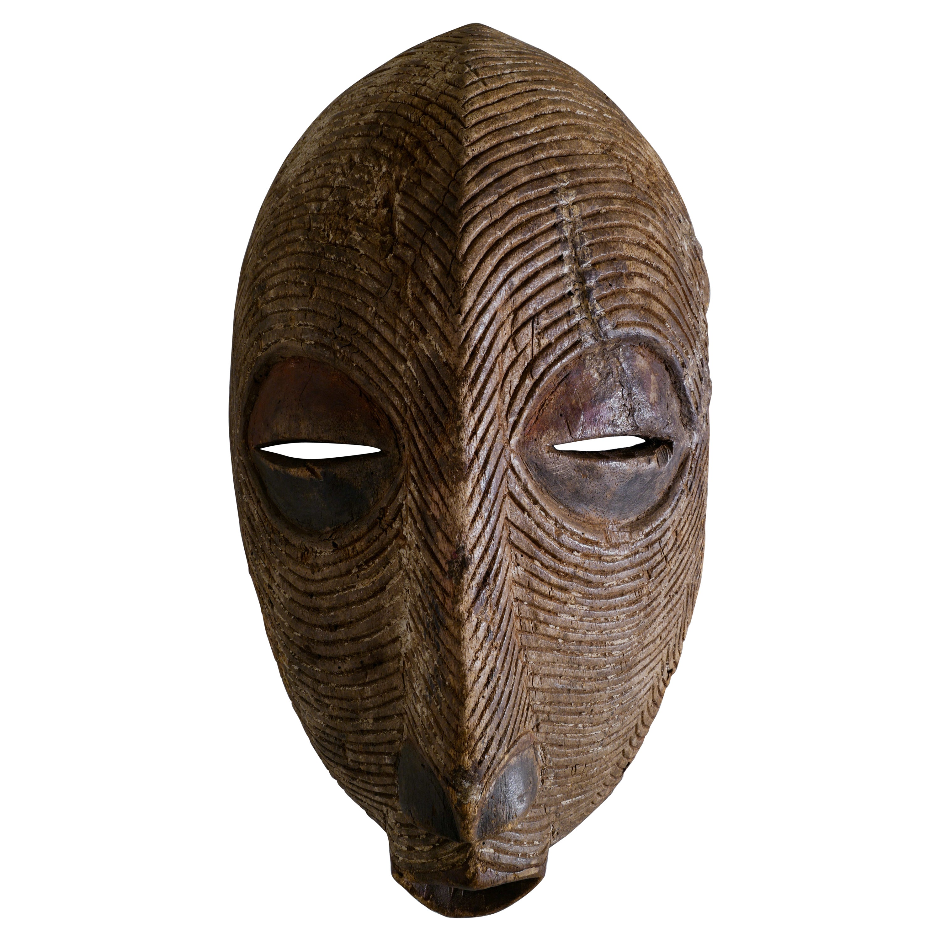 Tribal Art African Hand Carved Wooden Mask Kenya, 1900s