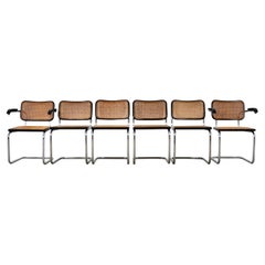Black Dinning Style Chairs B32 by Marcel Breuer Set 6