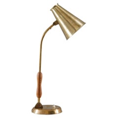 ASEA-Attributed Scandinavian Midcentury Desk Lamp in Brass