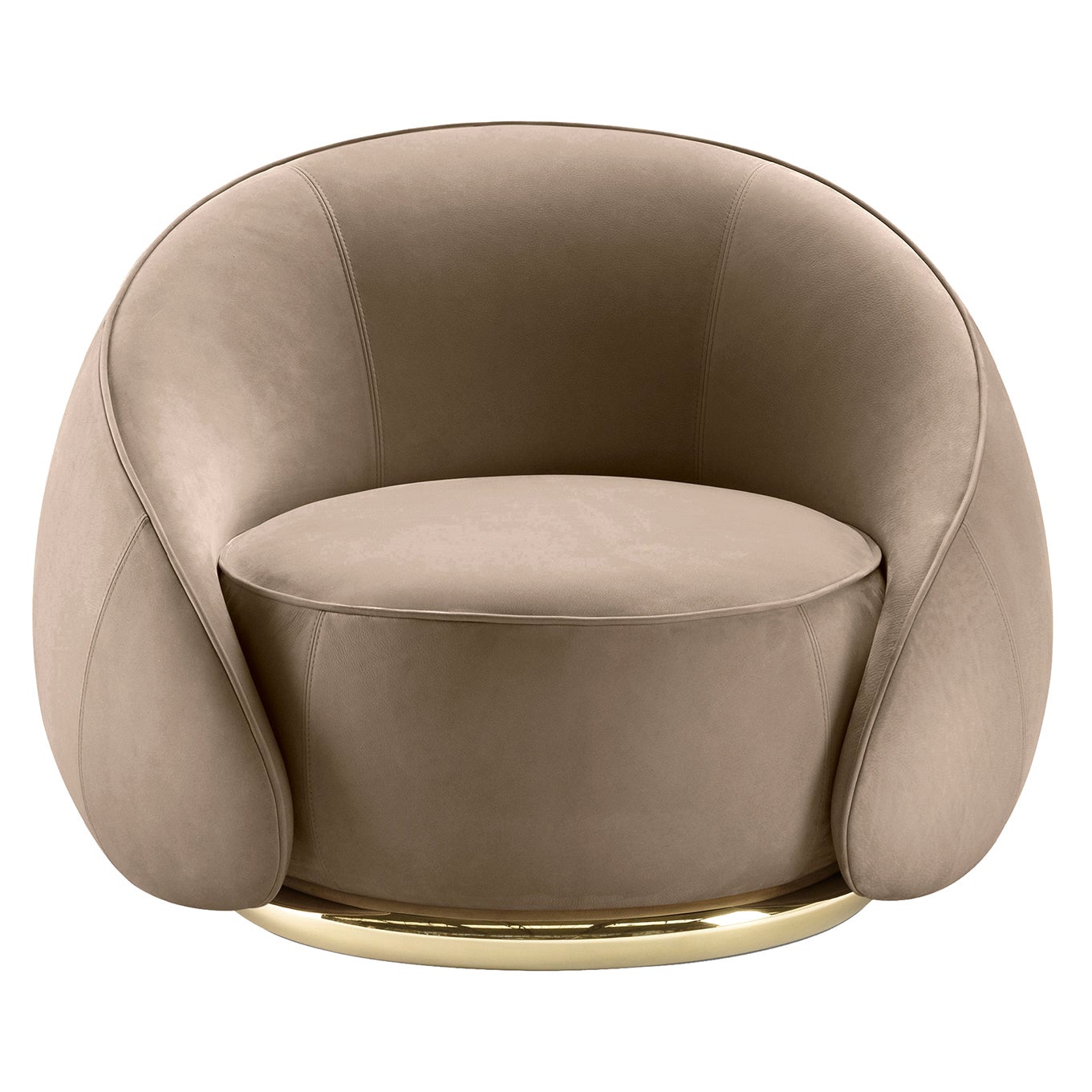 Abbracci Taupe Armchair by Lorenza Bozzoli For Sale