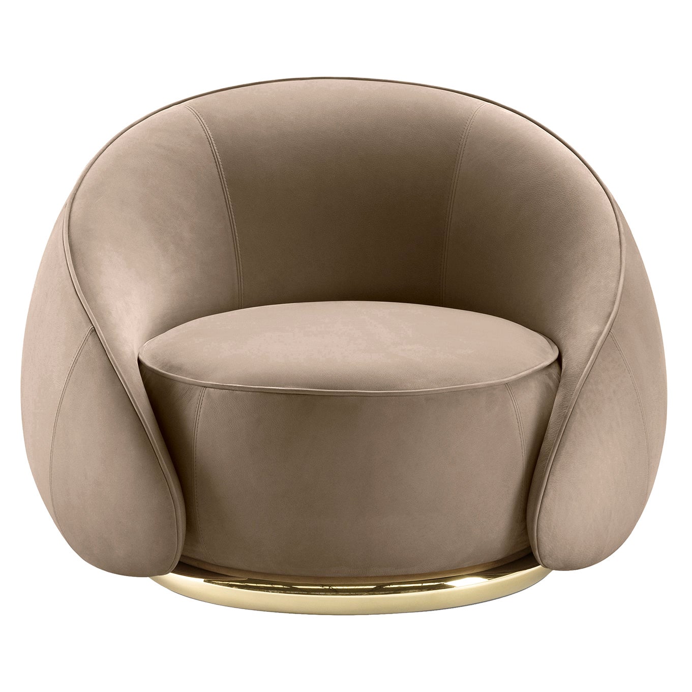 Fauteuil Abbracci taupe de Lorenza Bozzoli en vente