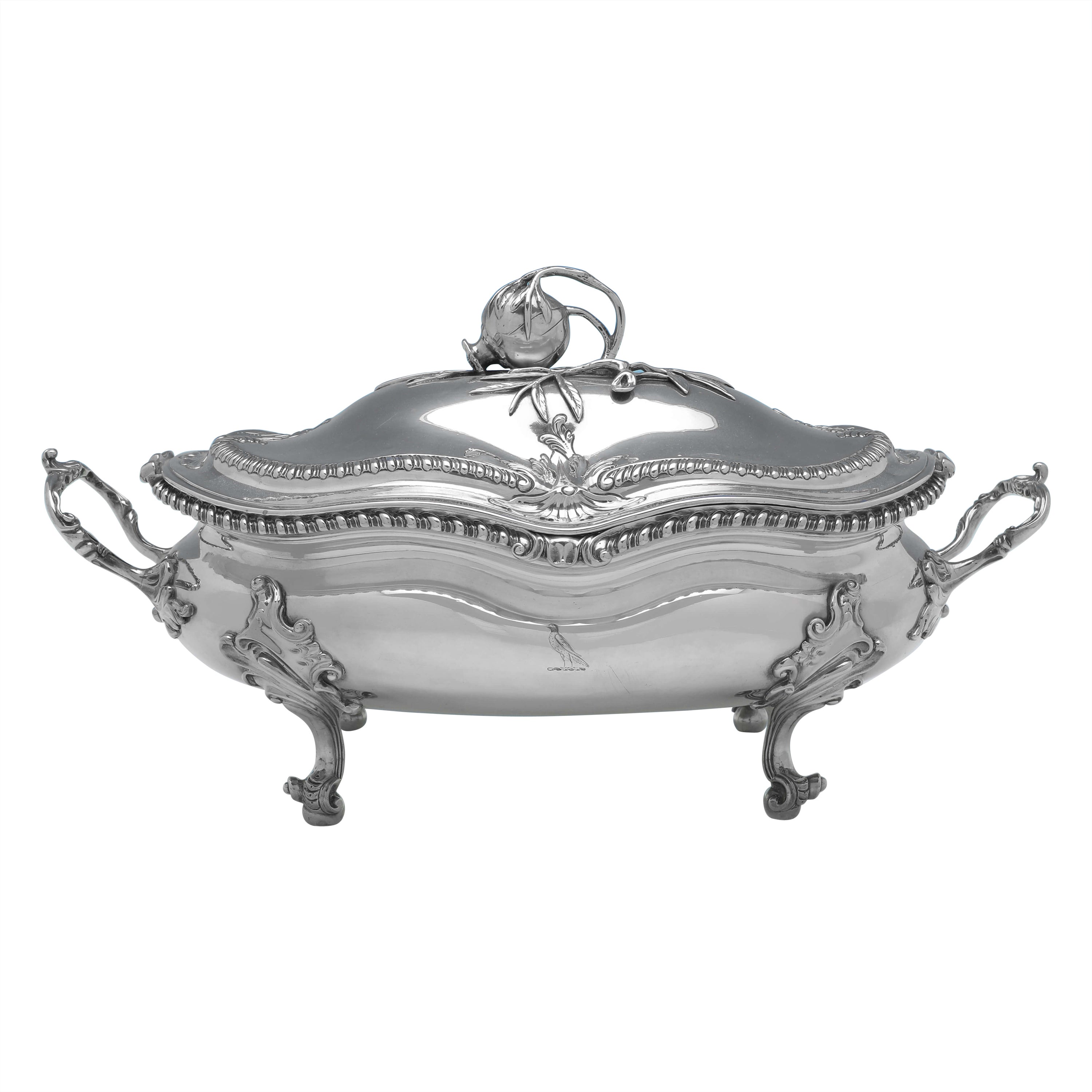 George III Antique Sterling Silver Soup Tureen, S & J Crespell, London, 1772