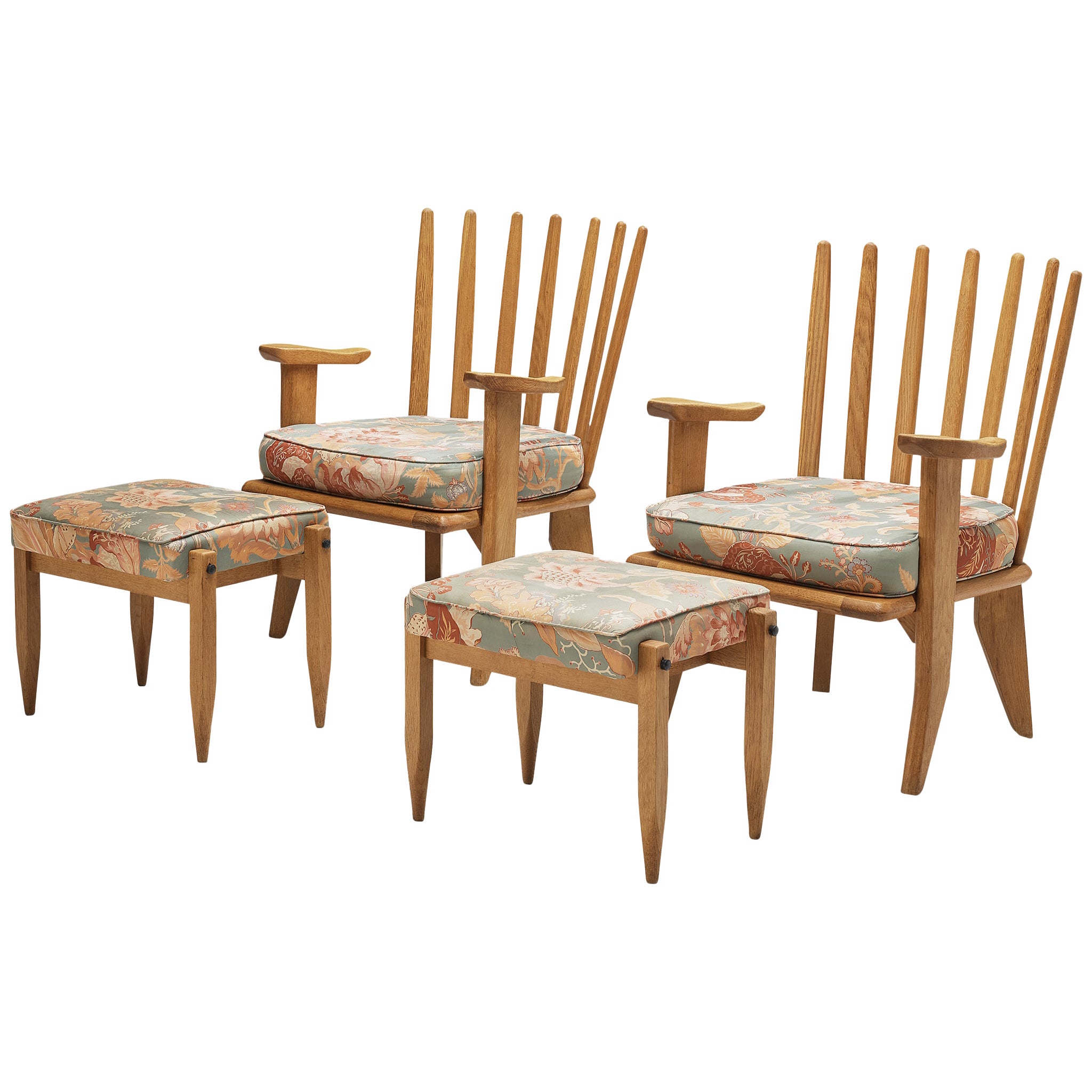 Listing for DL: Guillerme & Chambron set of four Lounge Chairs in Solid Oak