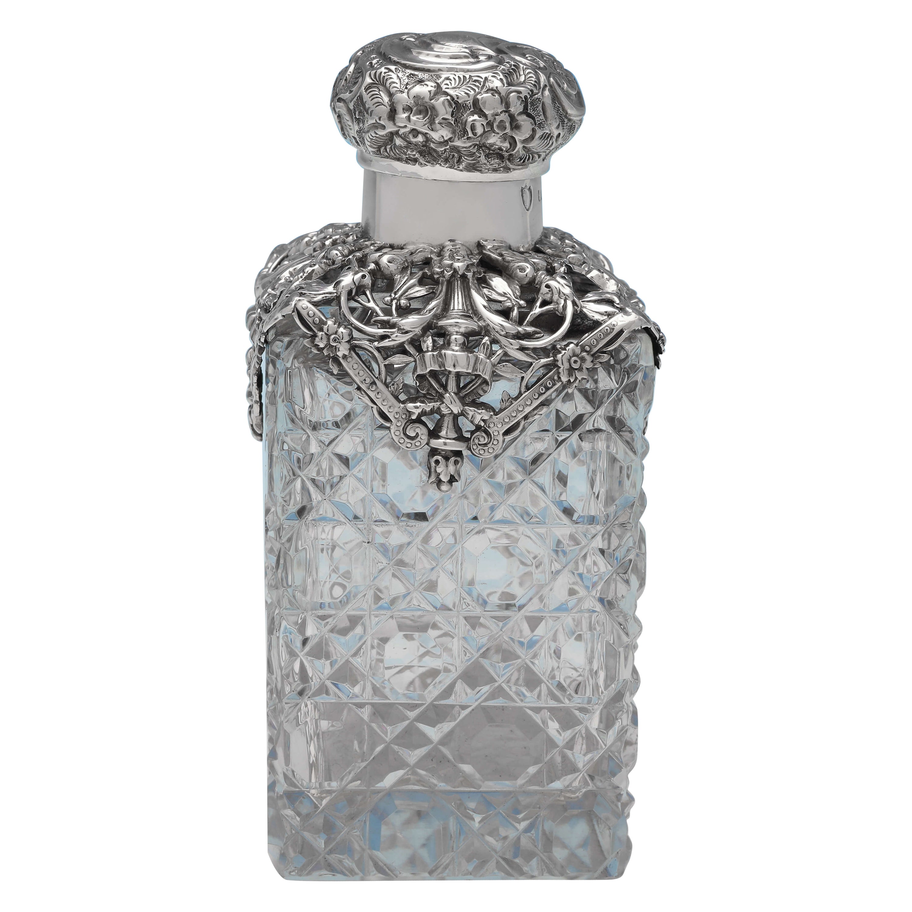 Victorian Silver and Shell Scent Bottle