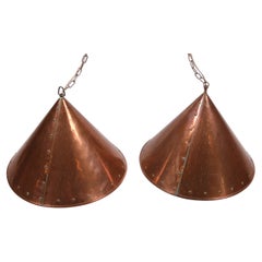 Danish Hand Hammered Copper Pendant Lamps by ES Horn Aalestrup, 1950s