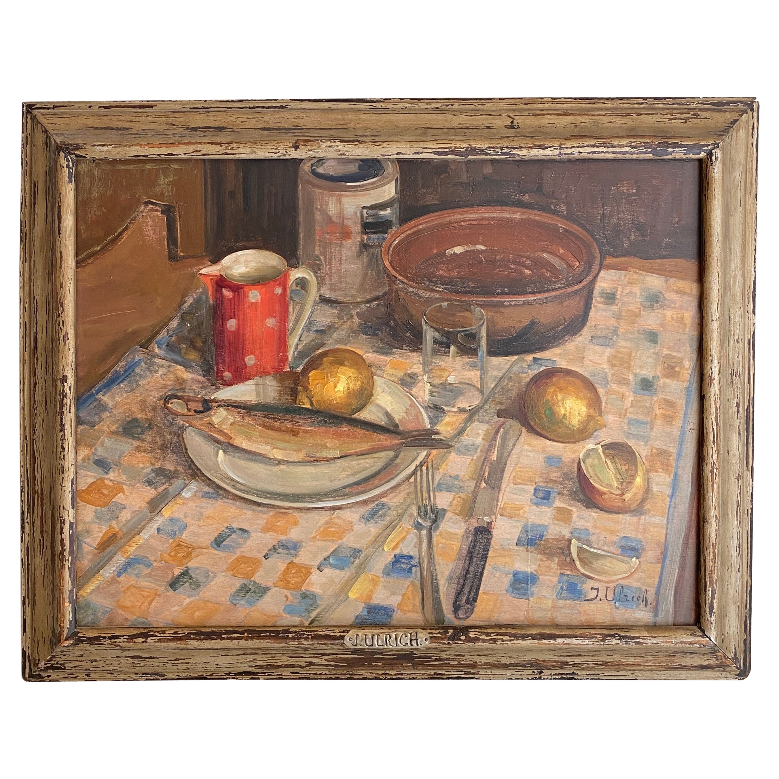 Early 20th Century German Still Life Painting in the Original Frame, Around 1930