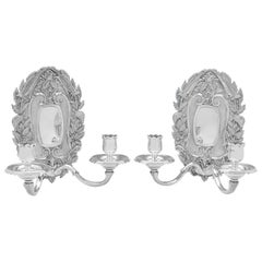 Asprey Rococo Revival Sterling Silver Pair of Wall Sconces, London 1961