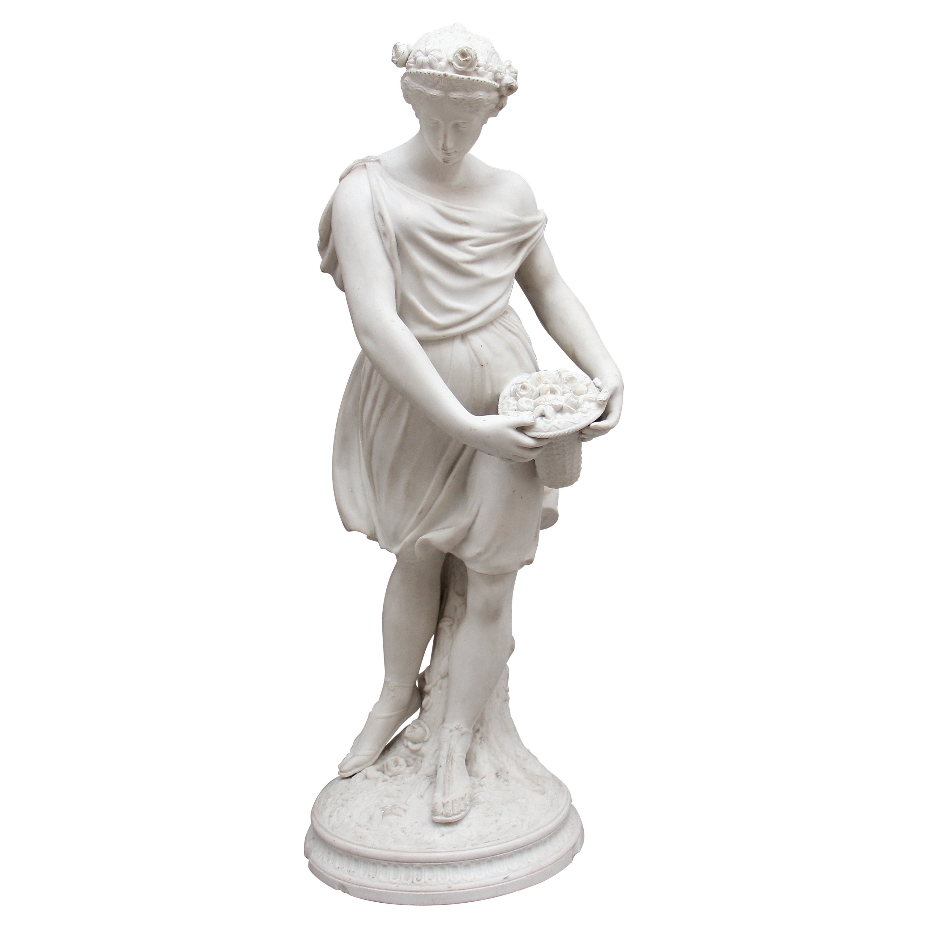 19th Century Parian Figure of a Flower Maiden