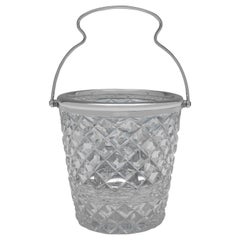 Antique Glass & Sterling Silver Ice Bucket, J. Round & Son Ltd, Sheffield 1910