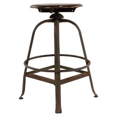 Used American Industrial Metal Swivel Stool