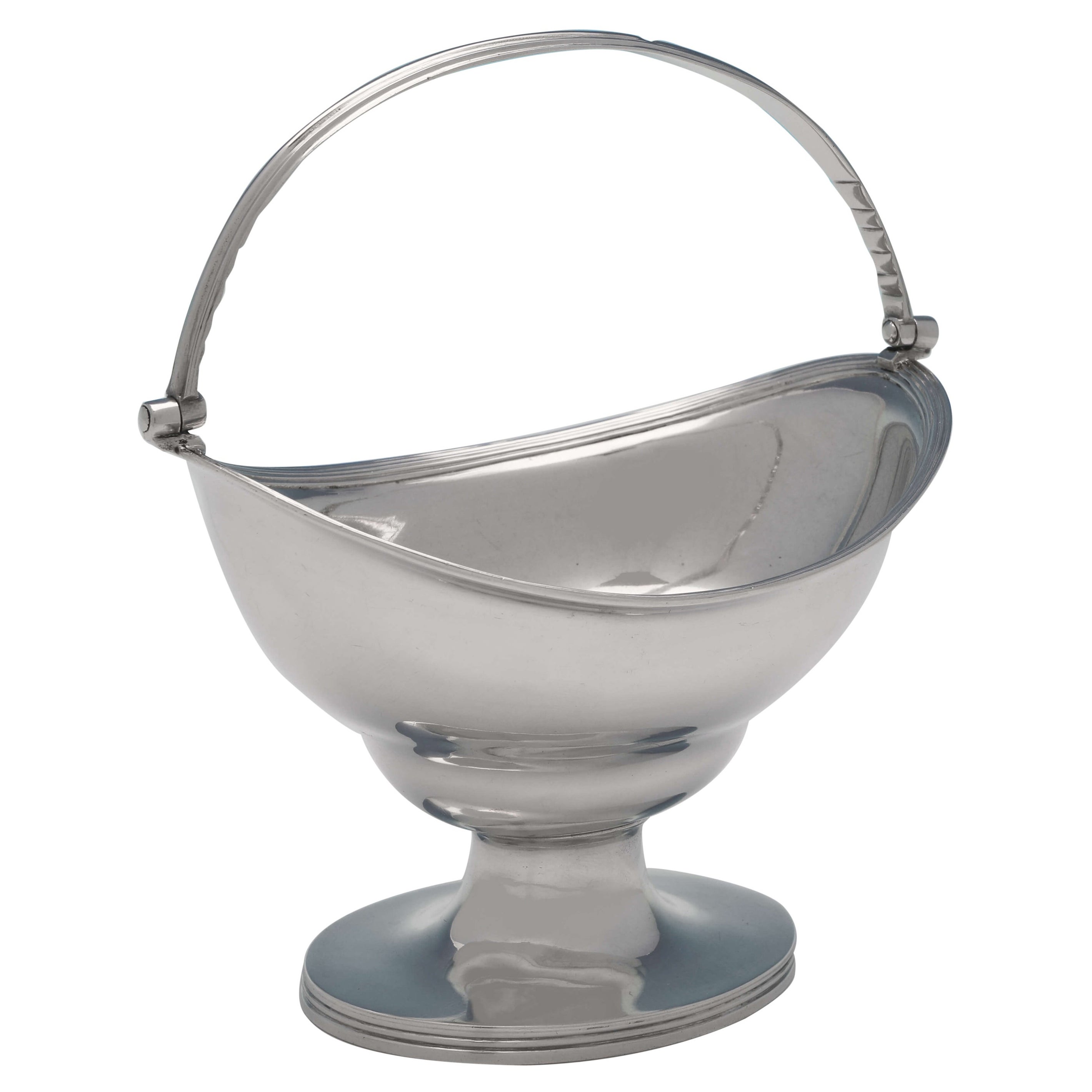 Neoclassical George III Period Antique Sterling Silver Sugar Basket London, 1795